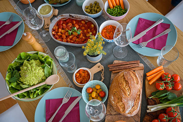 Fresh colorful vegetables arranged on a plate
